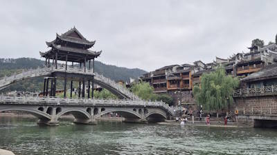 Romantic Fenghuang, river village of lights