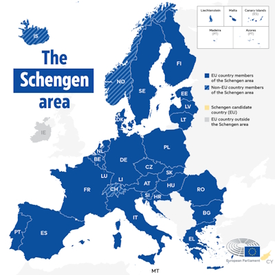 Travelling in the Schengen Area.